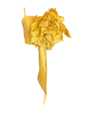 Top de Lino con flor hecha a mano